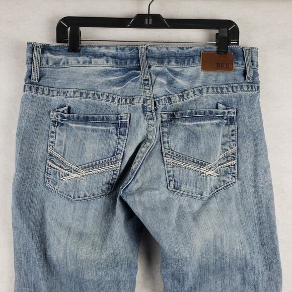 Buckle BKE Men's 34 Short Carter Bootcut Jeans Light Wash Denim 100% Cotton - Picture 11 of 14
